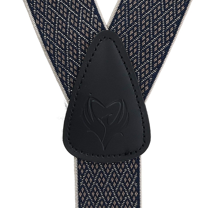 Ascentix Mens Elastic Braces with Criss Cross Diamond Dresses One