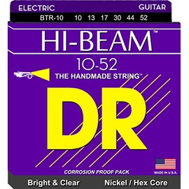 DR Strings Electric Guitar Strings, Hi-Beam, Hex Core 10-52