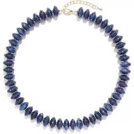 JNF Chunky Beaded Necklace for Women Colorful Large Resin Beads Choker Necklaces Big Bead Boho Statement Neck Summer Prom Jewelry (bead necklace navy blue)