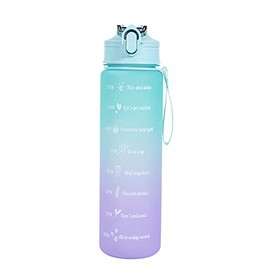 Katutude Water Bottle 750 ml Large Water Bottle with Straw and Motivational Time Marker, Leak-Proof Water Bottle, Sports Bottle for Bicycle, Camping, Fitness, Outdoor