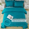 Andency Turquoise Queen Comforter Set(90x90Inch), 3 Pieces(1 Ruffle Comforter and