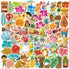 Summer Beach Stickers for Laptop(100 Pcs),Gift for Kids Teens Adults Girl,Beach Waterproof Stickers for Water Bottle,Vinyl Stickers for Scrapbook,Journal,Dairy,Skateboard