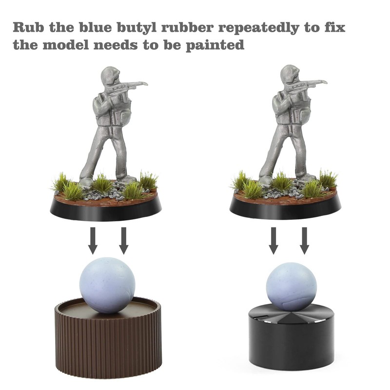 WH01 Painting Handle for Wargame Miniautres with Model Bases (Brown)