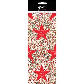 SD Christmas Star Red Printed Tissue Paper x 4 Sheets 50 x 70 cm