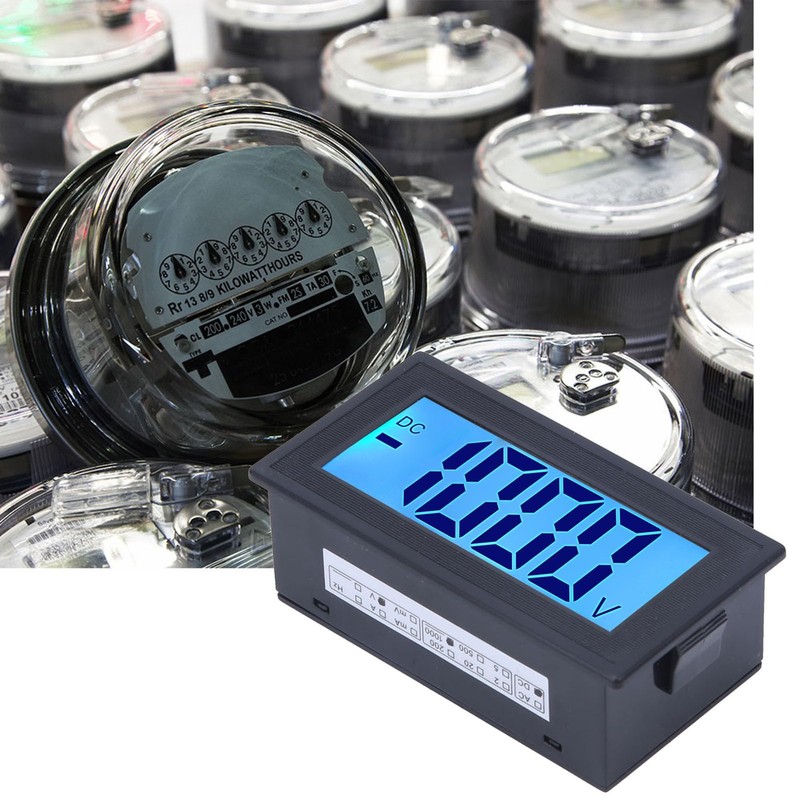 LCD Display Voltage Meter, DC Digital Voltmeter for AC100-240V Power