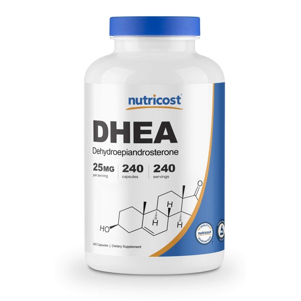 Nutricost DHEA 25mg, 240 Capsules - Gluten Free, Soy Free, Non-GMO, Supplement