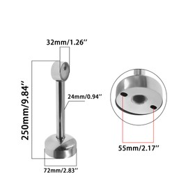 SAFYY 2 Pack Heavy Duty Stainless Steel Ceiling Mount Curtain Rod Bracket, Shower Curtain Rod Holder, Wardrobe Pipe Flange Socket