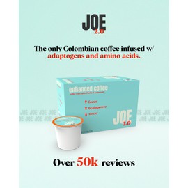 Joe 2.0 Nootropic Coffee Pods – Organic Medium Roast with Lion’s Mane, Ashwagandha, L-Tyrosine & L-Theanine | Focus, Brainpower & Stress Support | Vegan, Keto, Eco-Friendly