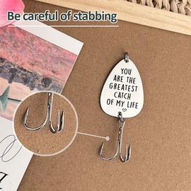 Fishing Gifts for Husband Boyfriend for Him Husband Fiance Birthday Gift Fishhook Fisherman Fishing Lure Gifts for Men Hubby Bf Anniversary Valentines Gift Fish Lover Gifts
