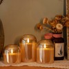 volnyus Gold Glass Flameless Candles with Remote Battery Operated Flickering
