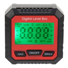 Digital Level Box Magnetic Angle Finder Protractor Inclinometer for Carpentry Building Masonry Red