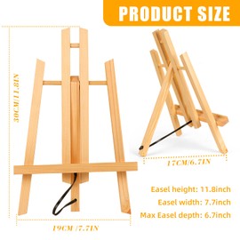 idoobi 20 Pack 11.8" Wooden Easel, Easel Stand for Painting, Tabletop Easel for Artist/Students/Beginners, Portable Canvas Photo Picture Sign Holder
