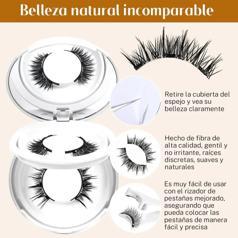 Kit De Pestañas Magnéticas Reutilizables Con Aplicador 2pars