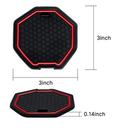 for Accord 2023 2024 Car Cup Holder Inserts Coasters, Car Coaster Mat Fit for Accord 2025 Accessories（2pcs/Set Red）