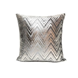 Eclairage 45cm*45cm Simple Modern Luxury Double Sided Serrated Back Cushion Cushion Cover Cushion Cover Silver Gold Glare Chevron Pattern (Silver)