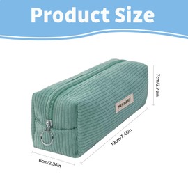 YALiya Corduroy Fabric Pencil Case Portable Storage Bag Pencil Case with Large Capacity Pencil Case with Practical Zip for School, Home and Office, E, Lightweight