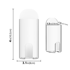 DODAMOUR 2 Pack Electric Toothbrush Holder Wall Mounted, Plastic Tooth Brush Holder with Charge Port, Self Adhesive Toothbrush Organizer for Bathroom (Clear)