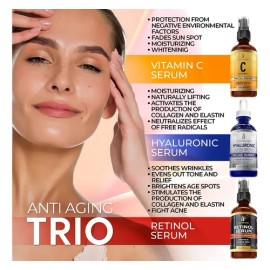 Pack De 3 Sueros De Vitamina C, Ácido Hialurónico Y Retinol                                                                                           