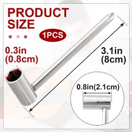 PAGOW Guitar Truss Rod Wrench 5/16" (8mm), Guitar Repair Adjustment Wrench with Cross Screwdriver - Silver (1 Pcs)