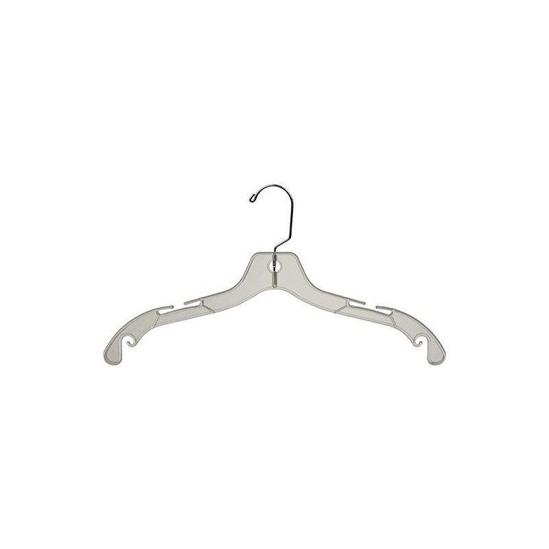 Extra Strong Clear Plastic Top Hanger with Notches and Swivel
