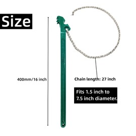 YUBONCE 16" Heavy Duty Ratcheting Wrench, Adjustable Oil Filter Pipe Wrench, Reversible Style Compatible With Max 8" Diameter