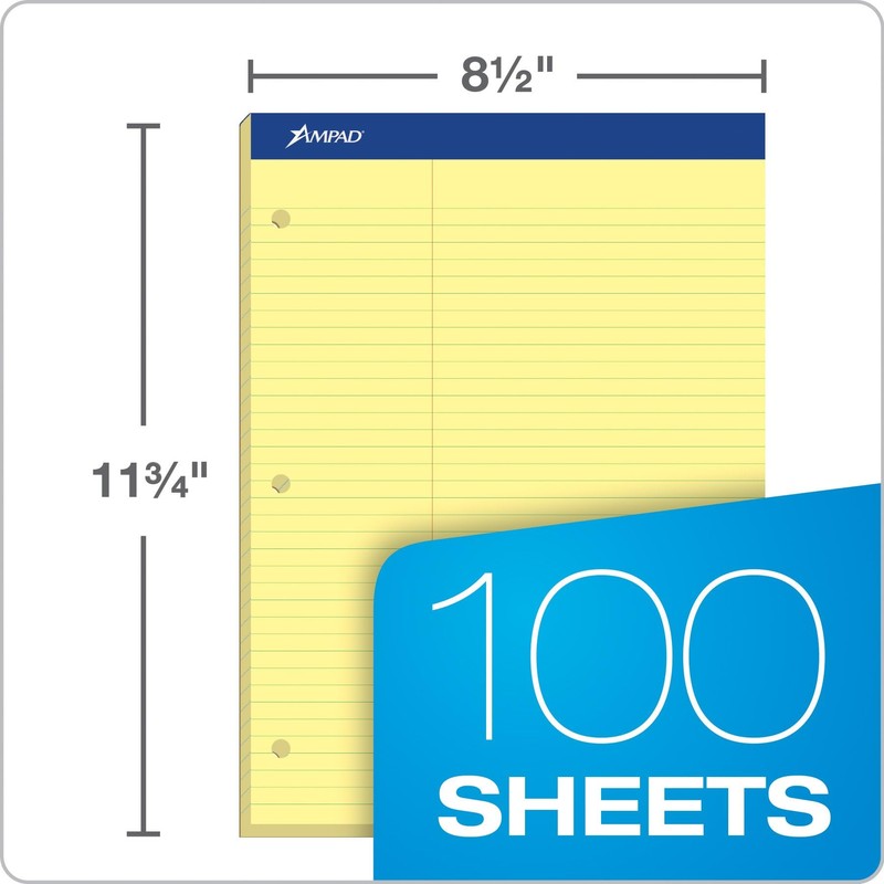 Ampad 20245 Double Sheets Pad, Law Rule, 8 1/2 x