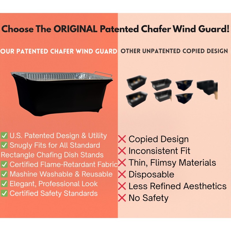 4 Pack Chafer Wind Guard | Decorative Chafing Dish Wind