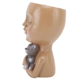 Funny Face Planter Pot Girl Head Planter Innovative Decorate Resin Succulent Planter for Home Office Coffee