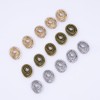 5Pcs Niche Design Geometric Oval Coil Metal Buttons Electroplated Fashion