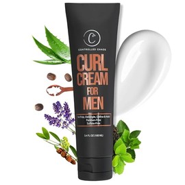 Controlled Chaos Crema Curl Para Hombres - Crema Para Peinar El Cabello Para Cabello Ondulado Y Rizado Con Manteca De Karité, Aceite De Jojoba, Aceite De Coco, Añade Suavidad, Anti-Frizz, Crema Curl S