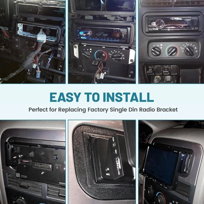 Red Wolf Single DIN Radio Dash Install Kit W/Wire Harness