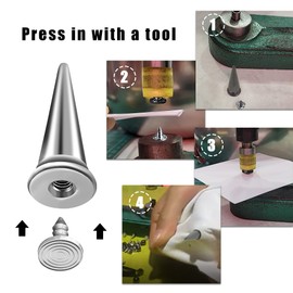 150 juegos de tacos de plástico ABS con cono punk, varios tamaños, color plateado, remaches de bala para punk, estilo rock, accesorios de ropa, manualidades, decoración