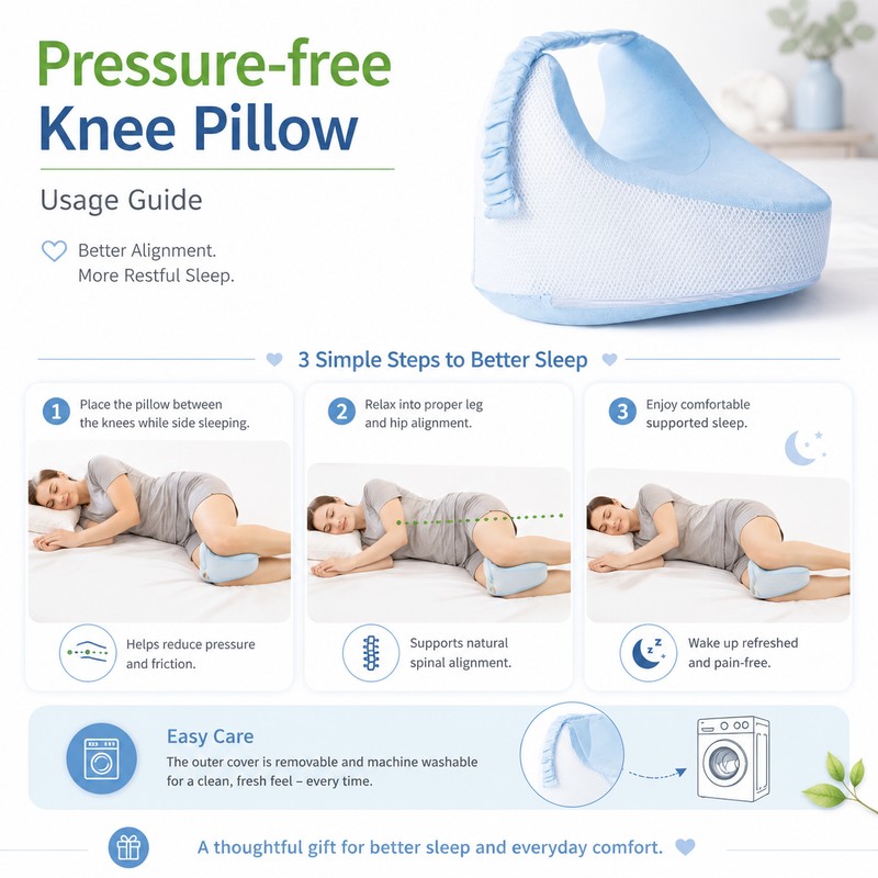 Memory Foam Leg Pillow for Side Sleepers – Ergonomic Knee