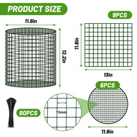 U0U 3 Pack Inground Worm Composting Bin, Detachable Worm Bins for Composting,Metal Compost Bin Outdoor for Recycling Kitchen Food Waste (3, Black)