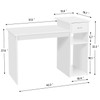 Topeakmart Small White Computer Desk with Drawers and Printer Shelves,