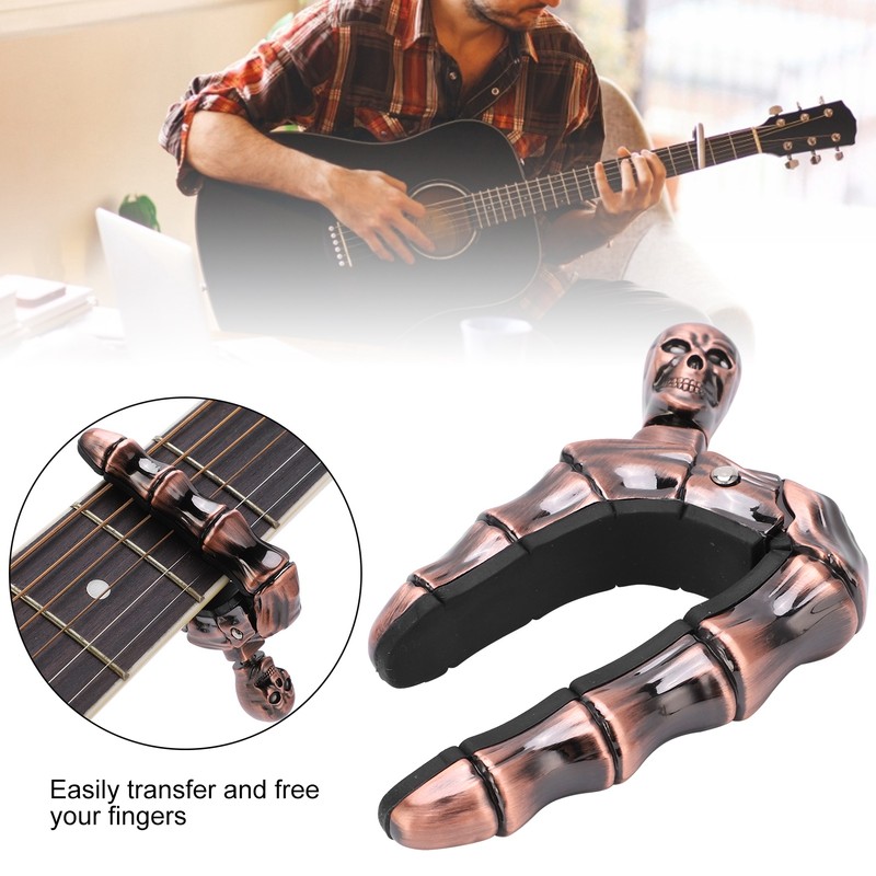 Guitar Capo Ballad Zinc Alloy Silicone Diacritics Skull Musical Instrument