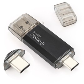 USB Stick 32 GB, 2 in 1 OTG Memory Stick 32 GB USB 2.0 Pen Drive Memory Stick Type C USB Stick 32 GB for Smartphones, Computer, Laptop, etc. (Black)