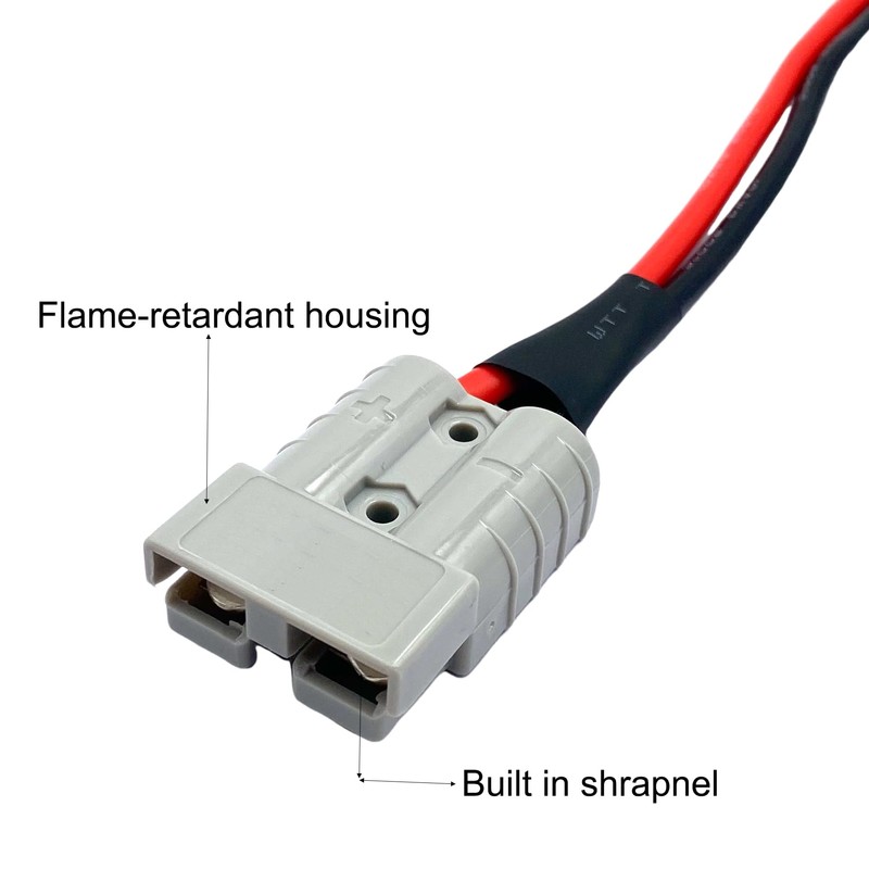 2 Pcs 600V 50Amp Battery Cables Quick Connectors,10 Guage 1.15