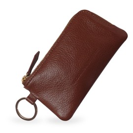 HAKATA NO MORI LEATHER Smart Key, Car Key Case, Genuine Leather, L-Shaped Zipper, YKK Remote Key, Storage of 2 House Keys, Card Slots, Card Case, Large Capacity, Mini Wallet, Coin Purse, License and