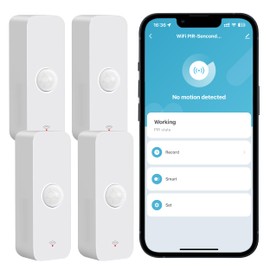 WiFi Motion Sensor: Smart Motion Sensor with App Notifications, Wireless Contact Sensor for Smart Home Automation, Works with Alexa Echo (4 Pack)
