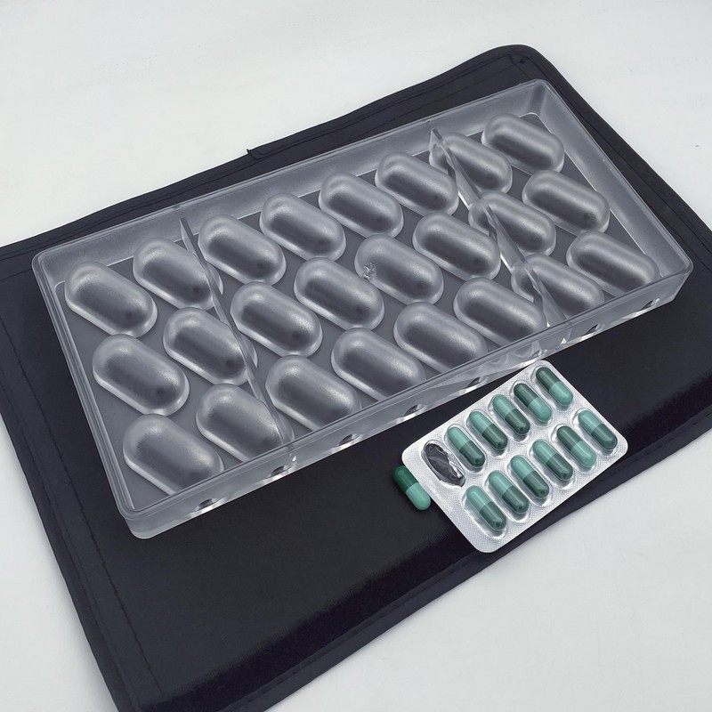 24 Cups 1.6Inch Large Capsule Shape Oval Chocolate Mold Polycarbonate