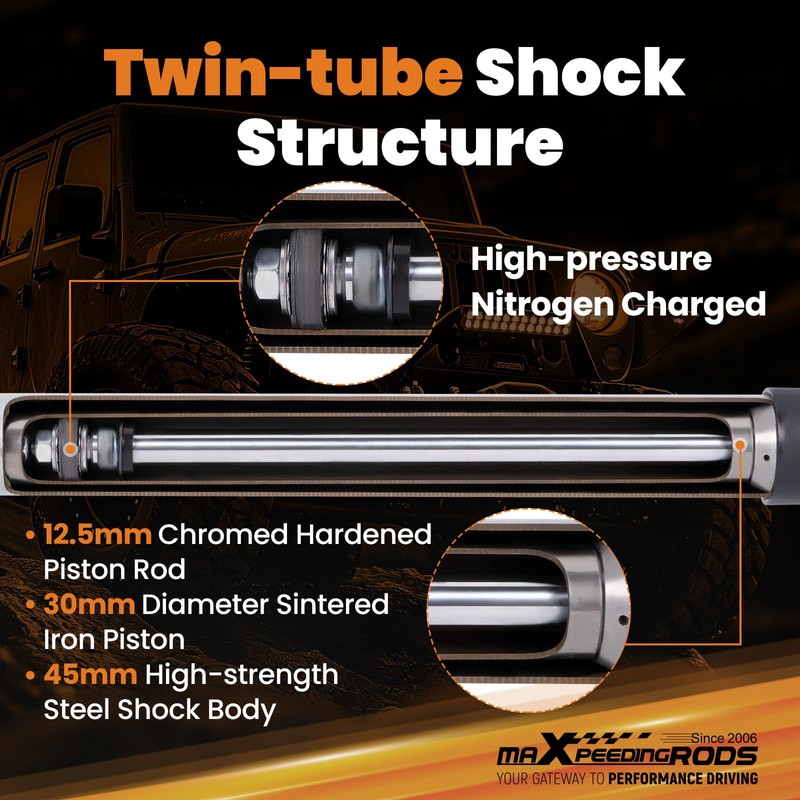 maXpeedingrods 2-5” Front Lowering Shock for Chevy Silverado/GMC Sierra 1500