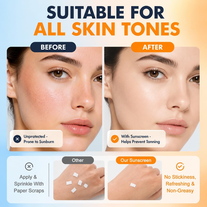 50 Pack Travel Size Sunscreen, SPF 50+ Mini Sunscreen Bulk