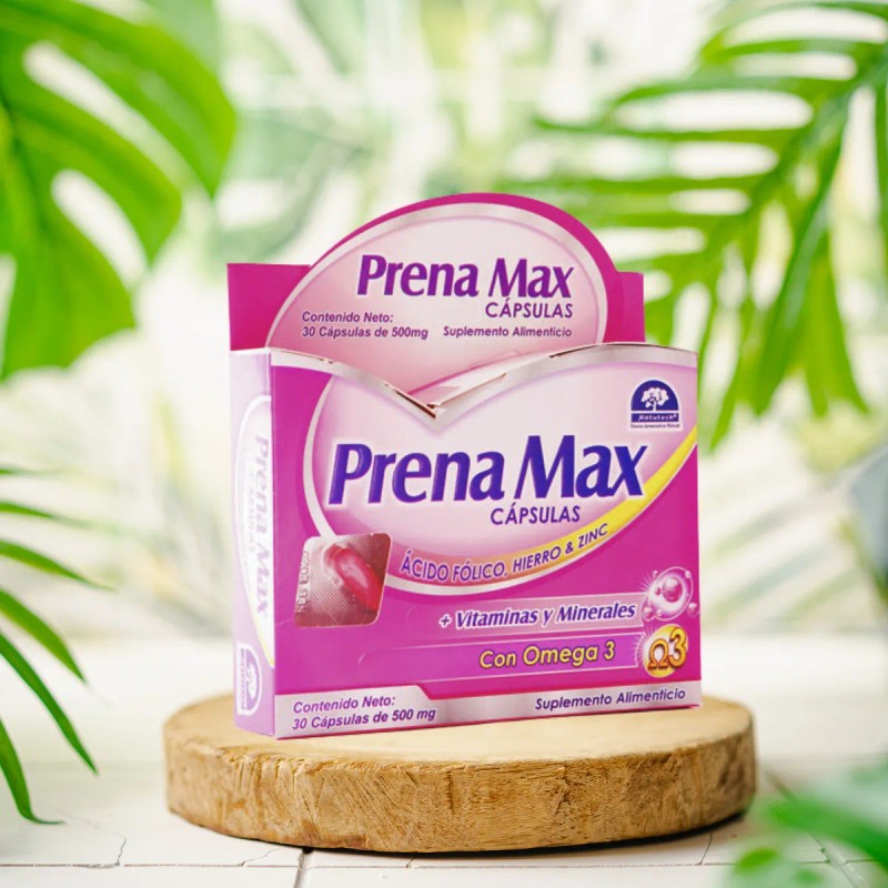Prena Max Cápsulas C/30 Ácido Fólico, Hierro, Omega & Zinc