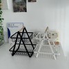 Basket organizer fruit basket 2-tier kitchen steel storage basket black