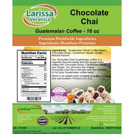 Chocolate Chai Guatemalan Coffee (Gourmet, Naturally Flavored, Whole Coffee Beans) (16 oz, ZIN: 570169) - 3 Pack