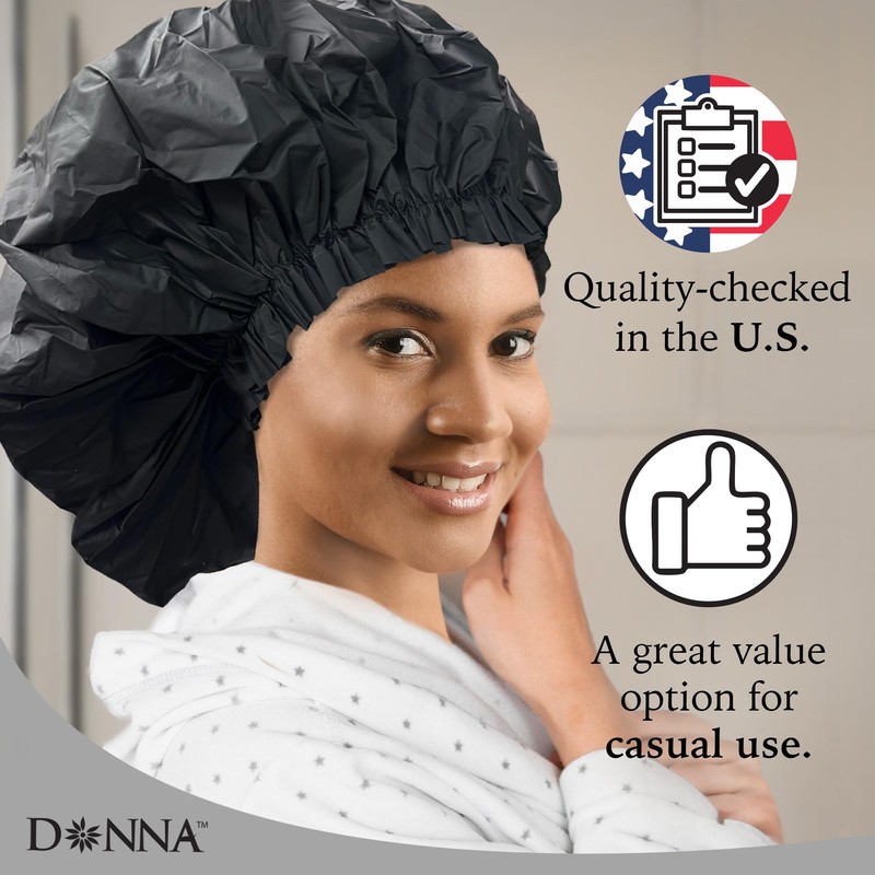 DONNA Super Jumbo Shower Cap – Comfortable Elastic Band, 100%