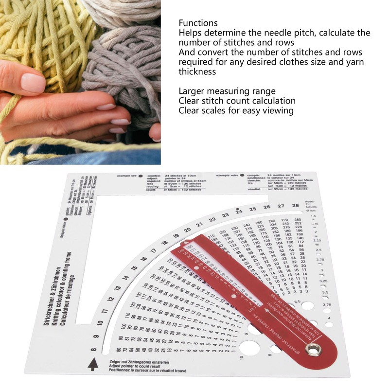 Knitting Gauge Converter Double Sided Clear Scale Knitting Stitch Counting