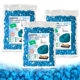 Garifon 15lbs Bean Bag Filler, Pillow Filler Stuffing, Bean Bag Filling, Shredded Memory Foam Filling, Punching Bag Filler, Foam Refill for Pouf/Ottoman Stuffing/Boxing Bag,Added Gel Particles