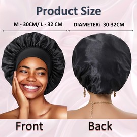Weardear Silk Bonnet for Women Satin Hair Wrap 1 Pcs Comfortable Night Sleep Cap Soft Hair Bonnets Light Cameo M